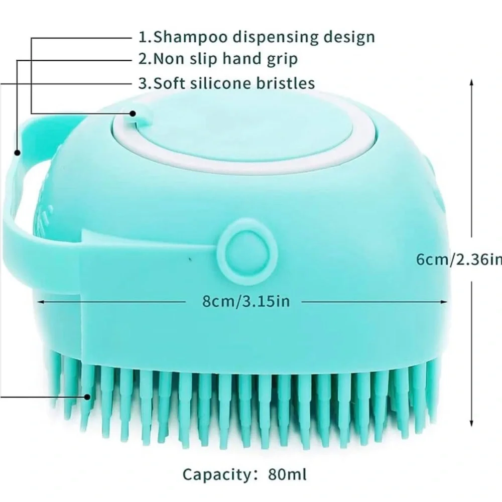 Pet Bath Massage Brush Puppy Dog Cat Grooming Cleaning Soft